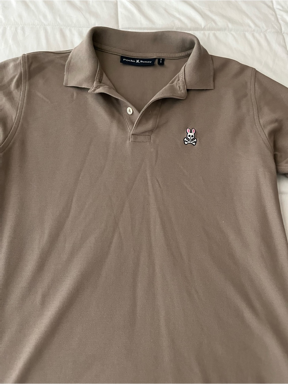 Psycho Bunny Men's Taupe/Brown Polo with Bunny Logo